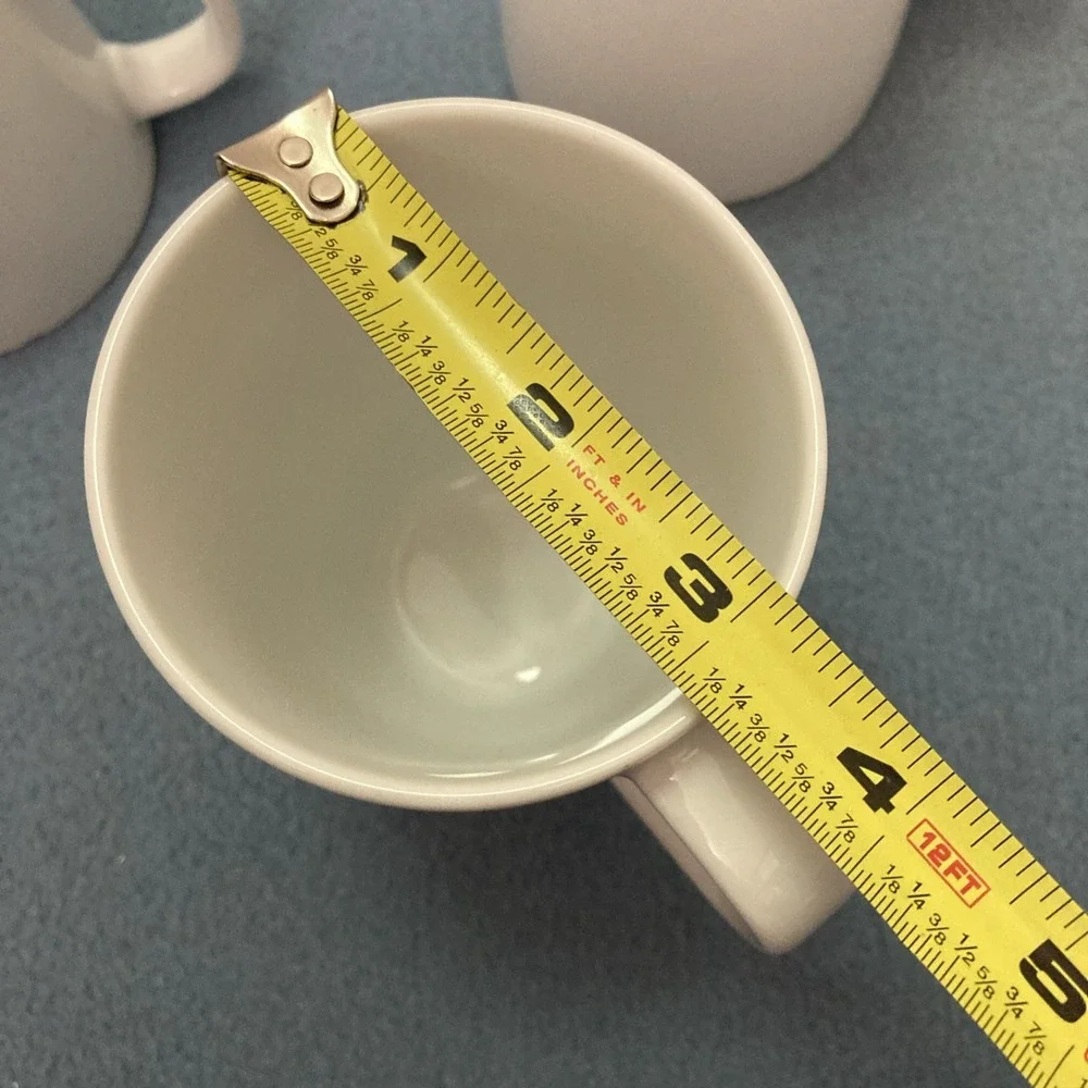 Ikea 365+ Susan Pryke White Square Bottom Coffee/Tea Mugs (21986) - Set of 4